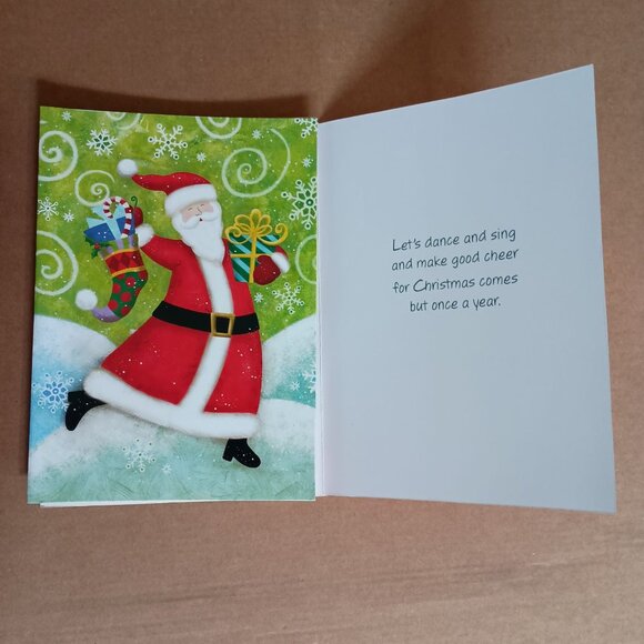 10 unused Christmas cards with envelopes Santa with gifts - Picture 3 of 5